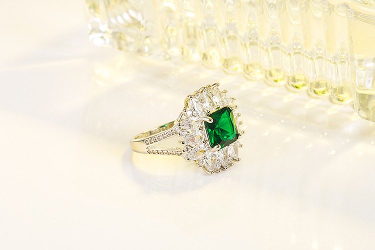 Fashion Geometric Copper Rings Inlay Zircon Copper Rings 1 Piece