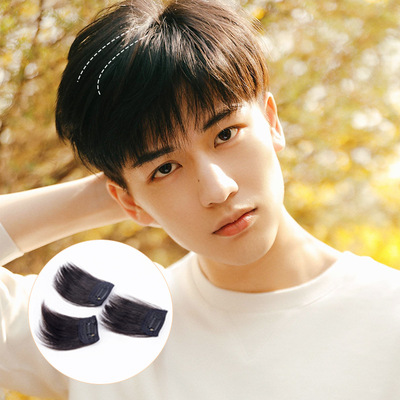 man Wig piece Hair root Both sides Wig True hair invisible No trace fluffy Single chip Hair piece Head Reissue