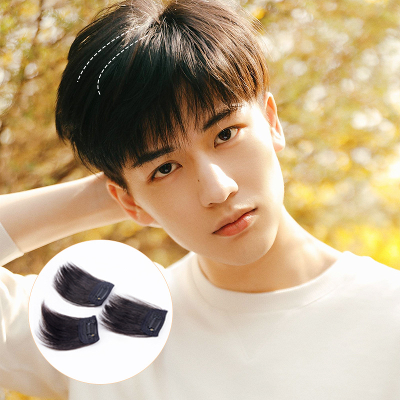 man Wig piece Hair root Both sides Wig True hair invisible No trace fluffy Single chip Hair piece Head Reissue