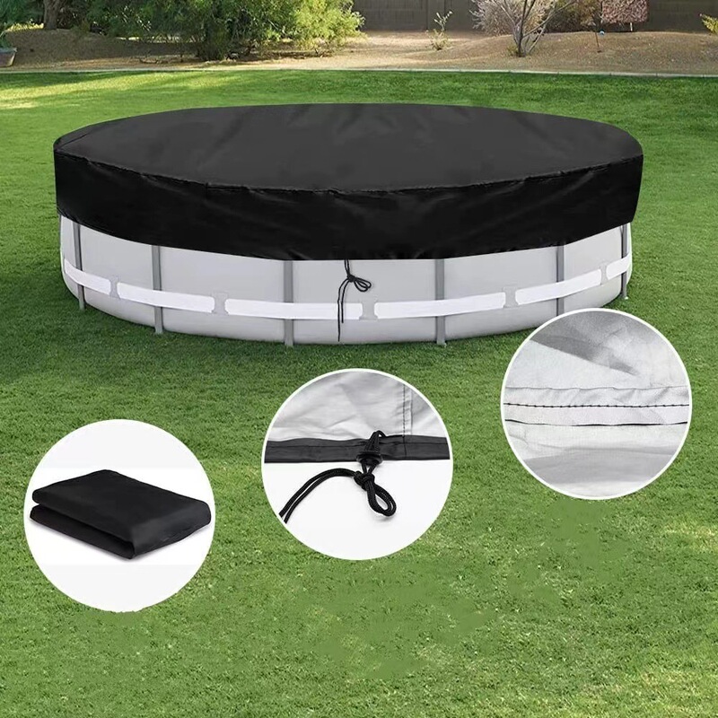 Cross-Border Hot Selling Outdoor Swimming Pool Cover Swimming Pool Dust Cover Pet Swimming Pool Cover Round Square Waterproof Sun Protection Cover