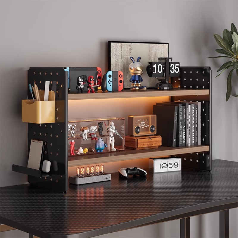 Desktop Storage Rack Computer Desk Storage Rack Home E-Sports Room Office Organization Shelf Student Desk Hole Board