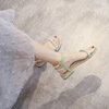 Sandals for Women 2022 summer new pattern Round With crude Pearl one word fairy French Sandy beach Rome shoes