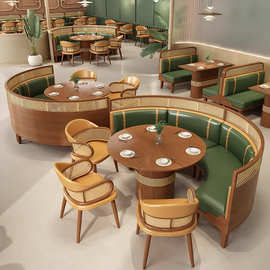 西餐厅半圆卡座沙发火锅餐饮店音乐餐吧主题餐厅餐饮连锁桌椅组合