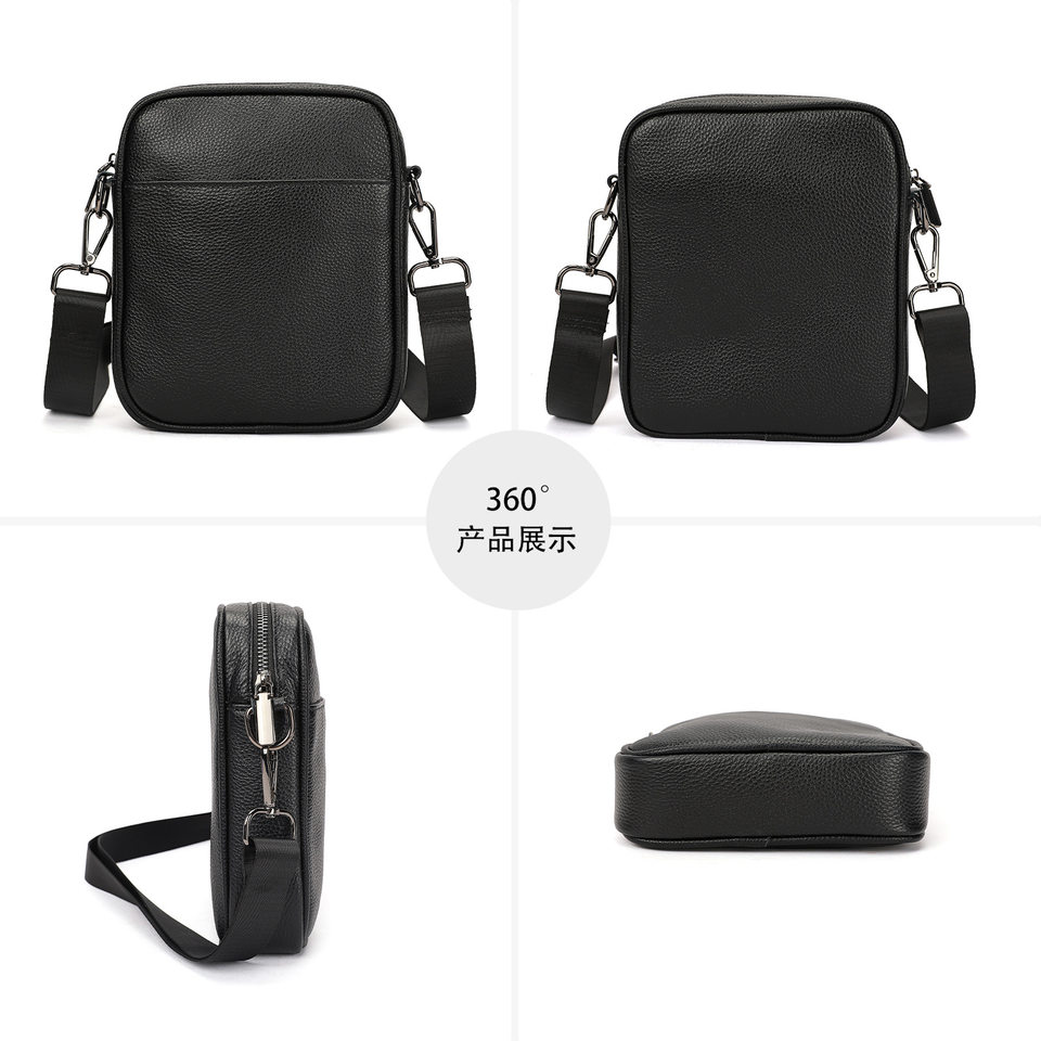 Túi đeo chéo nam da bò lớp đầu dáng đứng vuông 18×5×21 cm — Da thật màu cà phê cỡ nhỏ, Da thật màu đen cỡ lớn