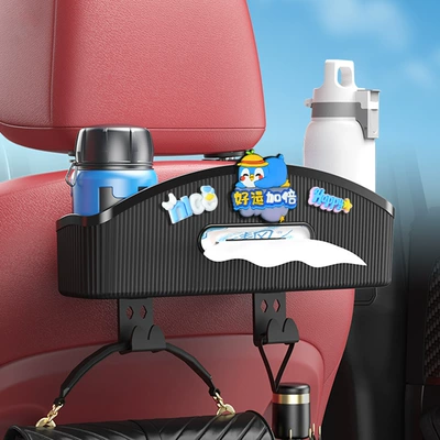 Car tissue box/set – Hook - good-luck-double-car-seat-back-tissue-storage-black