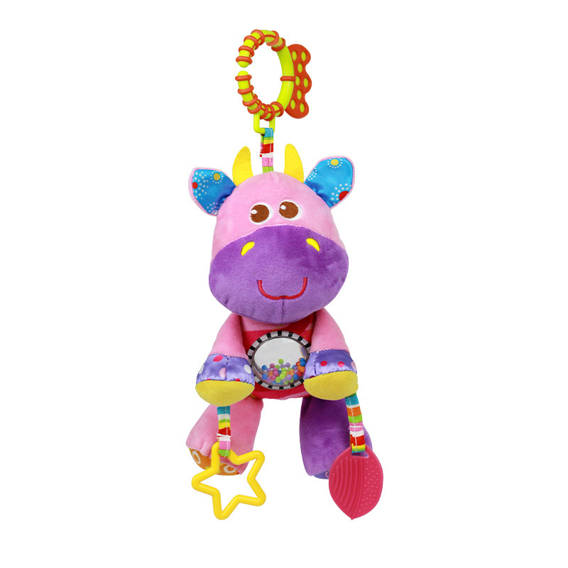 Cama de coche de bebé que cuelga 0-1 años de edad bebé animal cama colgante juguete de peluche con sonajero calmante muñeca cama de coche juguete colgante