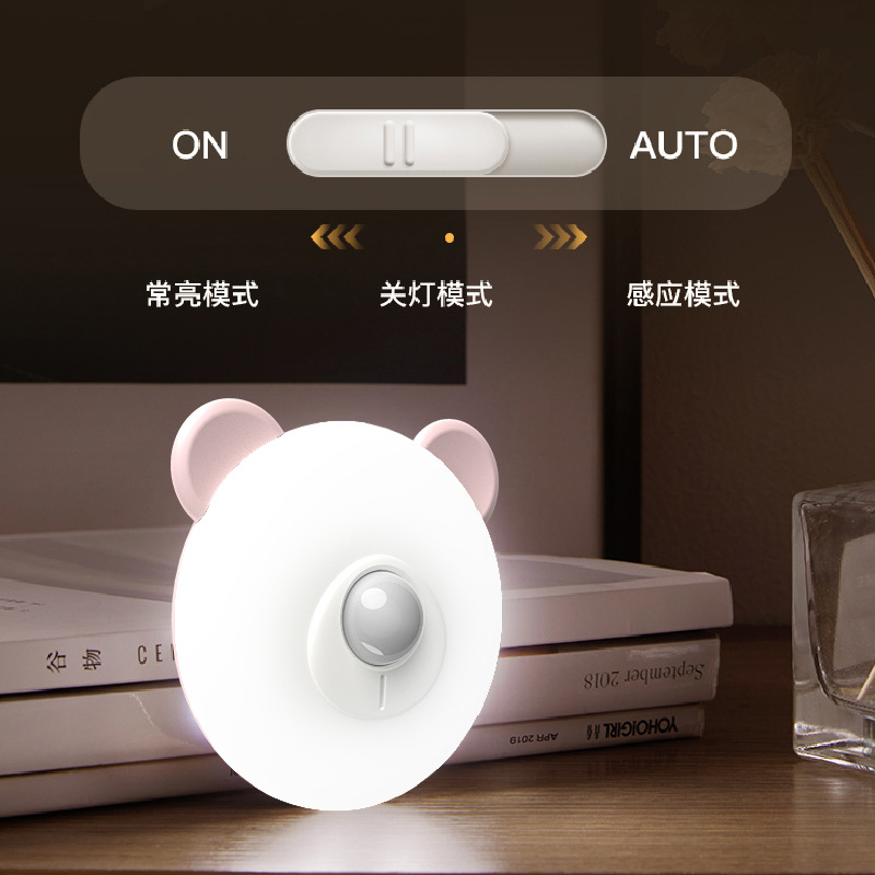 智能家居led人体感应小夜灯usb充电磁吸家用过道卧室床头灯礼品