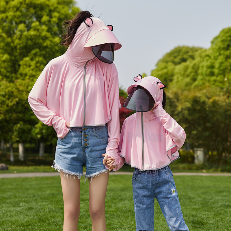 어린이 건조 옷 여름 경량 통기성 소년  코트 어린이 소녀 초등학생을위한 부모-아동 건조 옷