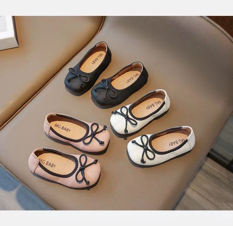 Кожаная обувь для девочек, новинка весны и осени, детская обувь принцессы с бантом, детская обувь в стиле Шанель, обувь для маленьких девочек
