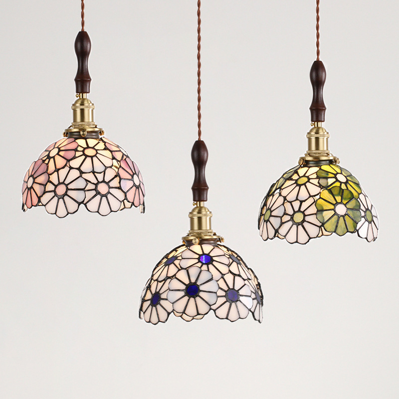 Mediterranean Tiffany Daisy Entryway Ambient Light American Retro Coffee Shop Homestay Corridor Bar Decorative Pendant Light Mediterranean Tiffany Daisy Entryway Ambient Light American Retro Coffee Shop Homestay Corridor Bar Decorative Pendant Light