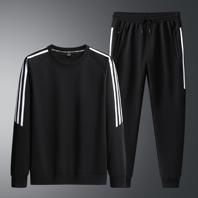 Primavera y otoño, traje de hombre, traje redondo de primavera, juventud y mediana edad, deporte suelto de hombre, camiseta casual de dos piezas, jeans