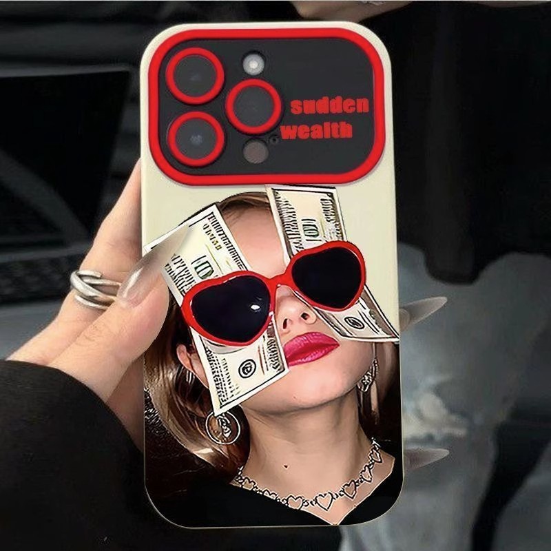 Money Girl Suitable for Big Window Apple 15plus Phone Case 14pormax Anti Drop 12 New 11 Silicone 13_voghion.com