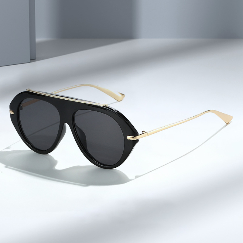 Cross-Border Oversized Aviator Sunglasses for Women and Men, Trendy Retro 70S Gold Retro Aviator Sunglasses with Sun Protection Cross-Border Oversized Aviator Sunglasses for Women and Men, Trendy Retro 70S Gold Retro Aviator Sunglasses with Sun Protection