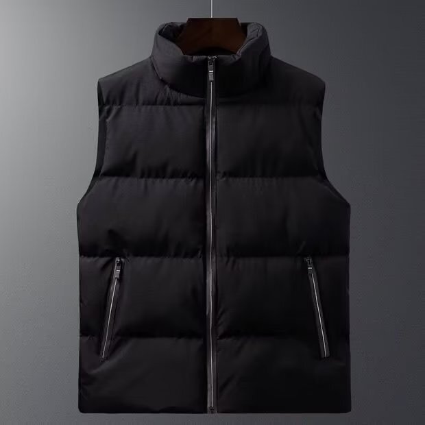 Spring, Autumn and Winter Men's Large Size Warm Sleeveless Vest Thickeneded down Cotton Vest Outer Vest Jacket Vest Spring, Autumn and Winter Men's Large Size Warm Sleeveless Vest Thickeneded down Cotton Vest Outer Vest Jacket Vest