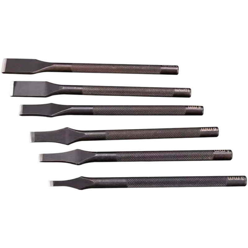 Los fabricantes suministran poste de flores negro de estilo japonés corte plano herramienta de bricolaje posición de la tarjeta corte de cuero de vaca punzonado de una palabra golpe de una palabra corte de una palabra