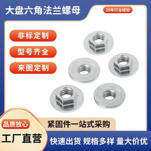 大盘法兰螺母平底六角螺母M6M8 底脚螺母空调电器平板法兰螺母