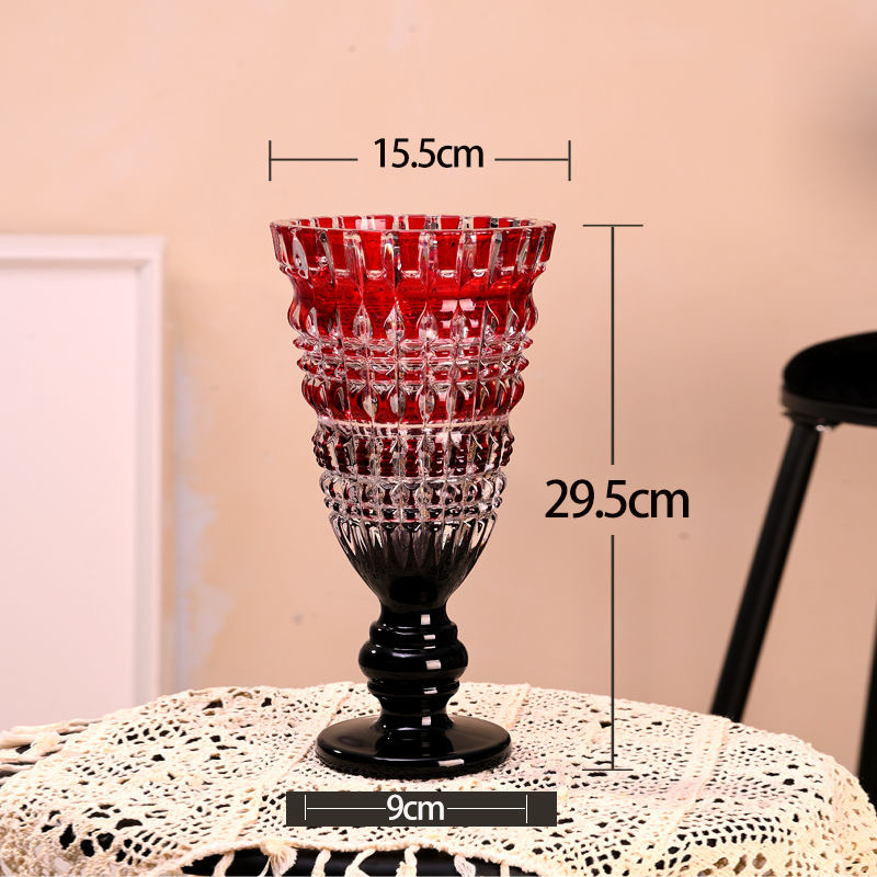 Jarrón de pie alto grande - rojo oscuro