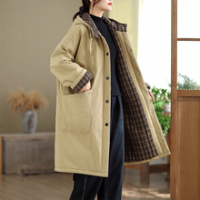 时尚加厚保暖中长款棉服女冬新款大码宽松休闲棉衣棉袄外套 81510