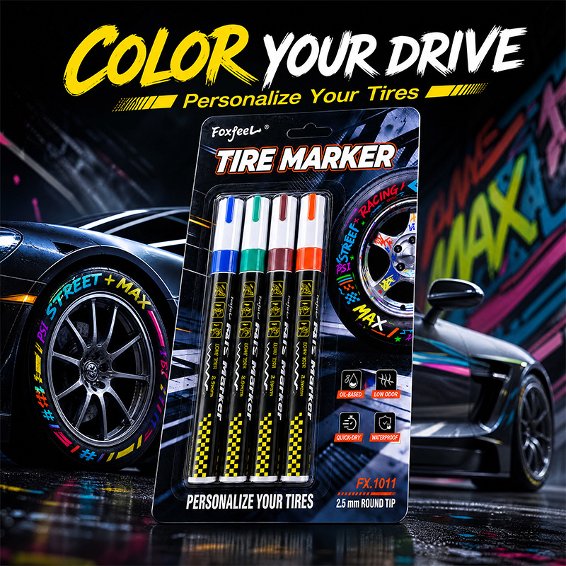 Car scratch repair touch-up pen, waterproof and non-fading, industrial tire pen, graffiti renovation and coloring special repair pen