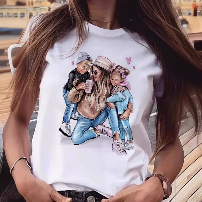 Women's Cross-border New Wish Mother's Day Theme Printing Fashion Cross-border AliExpress Trendy Clothes T-shirt for Women