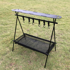 戶外露營三角置物架超輕戰術收納桌板摺疊便攜式野營餐具掛架