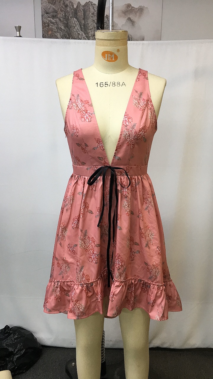 Ladies' Retro Bohemian Dress, Holiday Casual Beach Dress_ecoleips.com