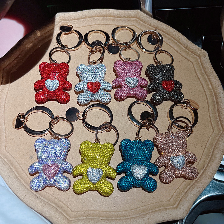 73g Weight Bag Pendant, Keychain Classification 1 Piece Quantity Daily Occasion Alloy, Plush Material Bear, Heart Shape Pattern Women's Gender Cute, Modern Style, Classic Style Style 1 Piece Cute Modern Style Classic Style Bear Heart Shape Alloy Plush Women's Bag Pendant Keychain 无