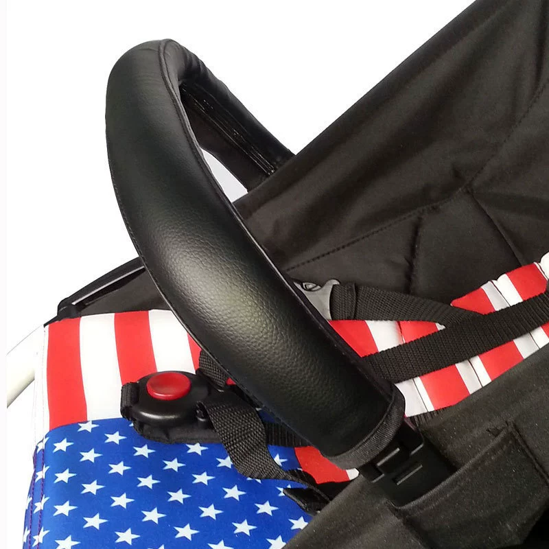 Чехол на подлокотник детской коляски, защитный чехол из искусственной кожи, складной и моющийся, на молнии, универсальный чехол для ручки коляски.