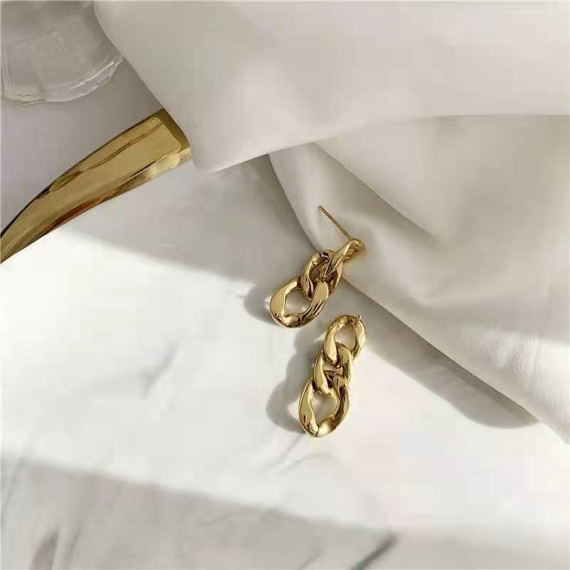 Retro Geometric Solid Color Titanium Steel Drop Earrings 1 Pair