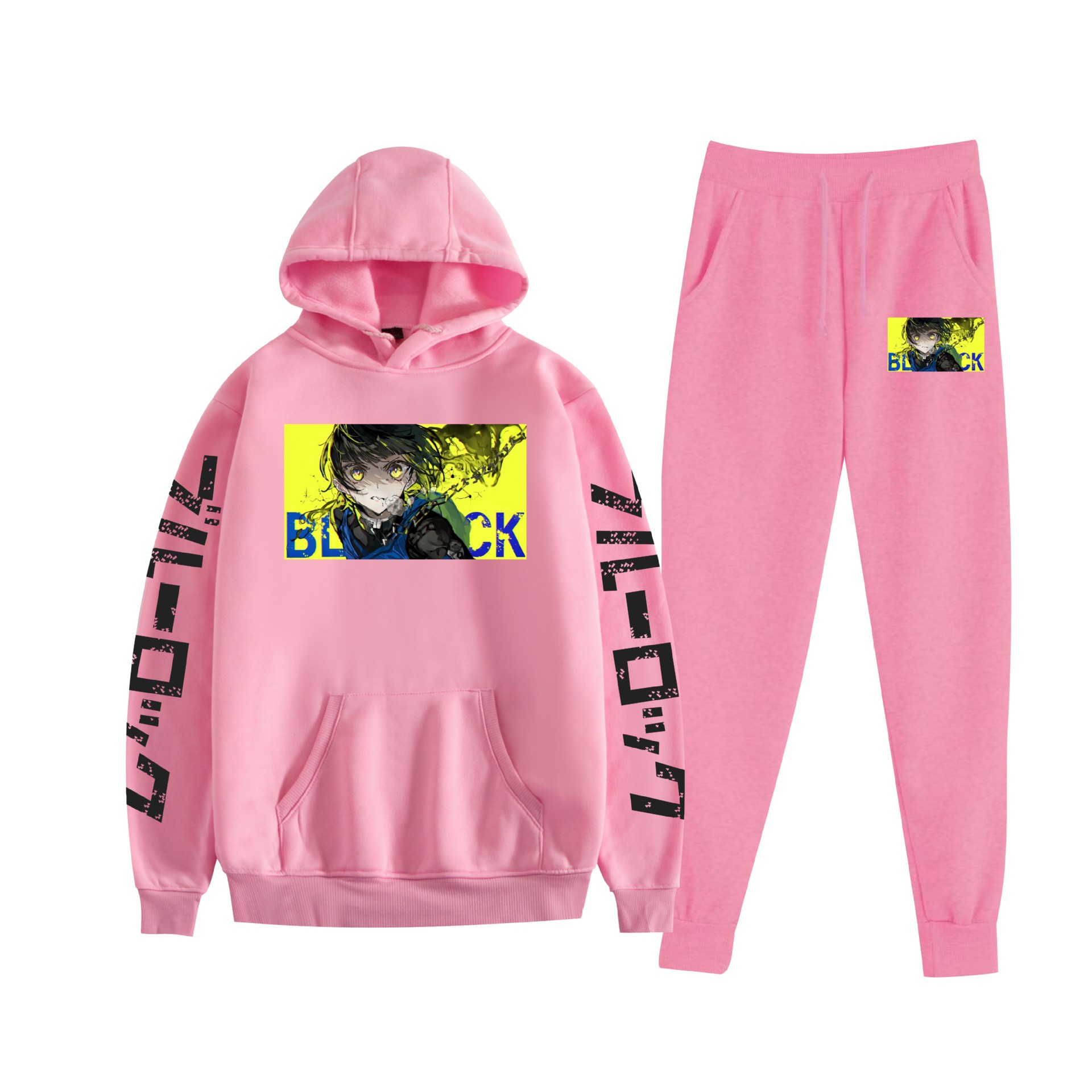 Cross-border BLUE LOCK prisión azul nuevo anime más terciopelo suelto traje de suéter con capucha para hombres y mujeres