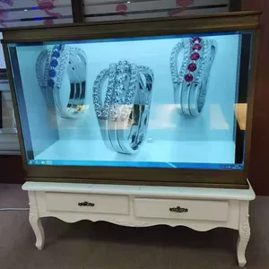 智能透明橱窗展柜触摸液晶电容屏广告3D全息投影商品展示柜一体机