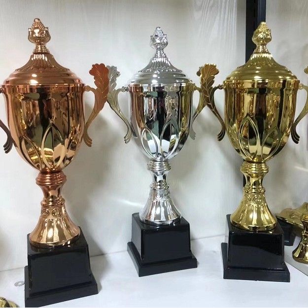 9901 oro, plata y bronce con cubierta 9902 trofeos de metal sin cubierta, trofeos de premios deportivos escolares, recuerdos de reconocimiento