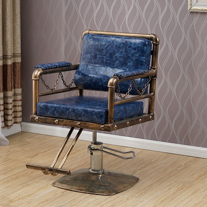 silla de peluquería especial de belleza salón de peluquería silla de elevación silla de pedal silla de hierro forjado corte de pelo corte de pelo retro image 19