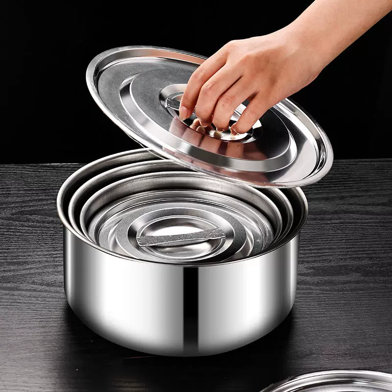 不锈钢多功能泰式料理锅五件套装印度锅加厚调味盆料理缸野炊汤锅