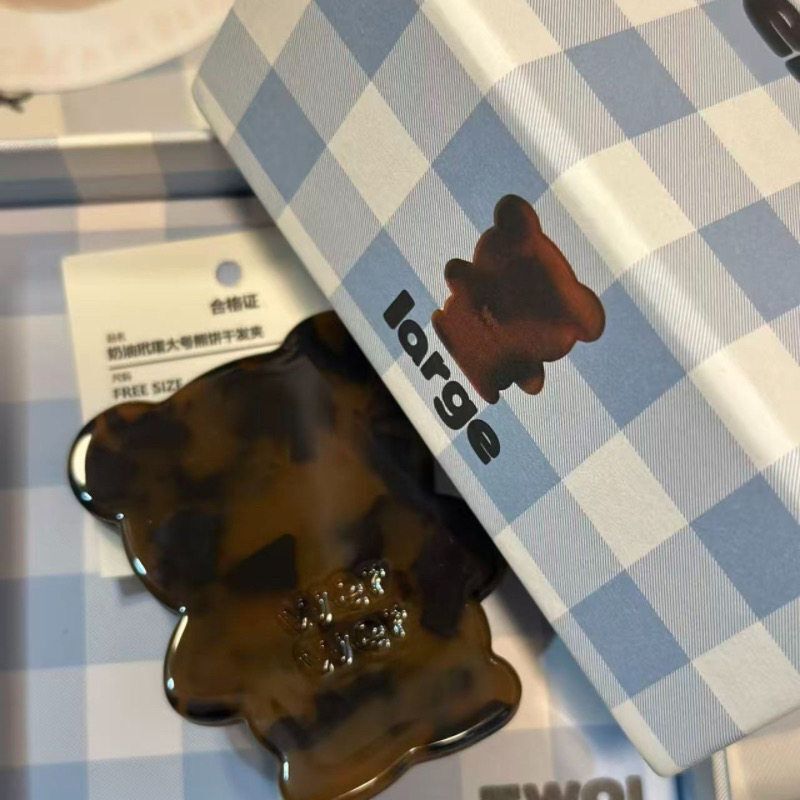 Zhao Lusi's Same Style Wer Amber Bear Hair Clip Korean Cute Bangs Clip for Girls Acetate Twoi Hair Accessory Zhao Lusi's Same Style Wer Amber Bear Hair Clip Korean Cute Bangs Clip for Girls Acetate Twoi Hair Accessory