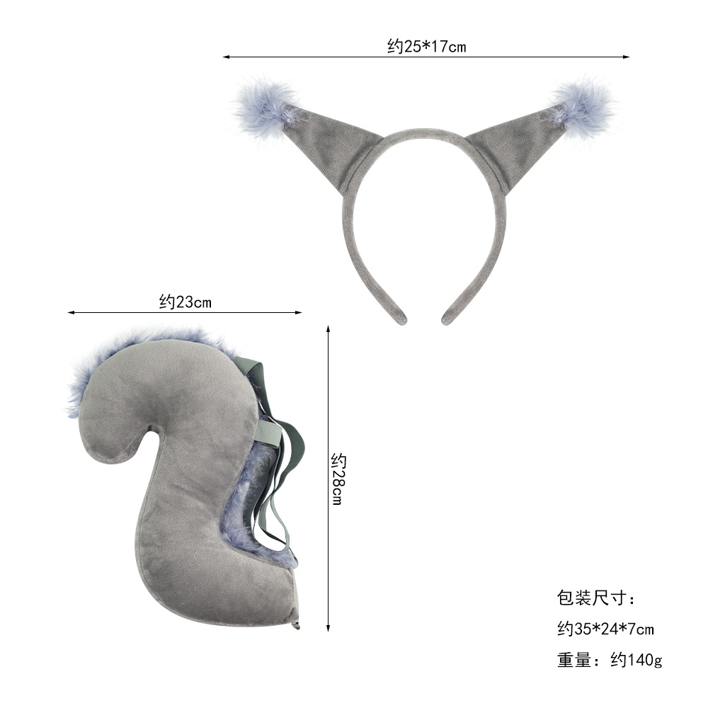 Nueva ardilla diadema traje Halloween Pascua animal diadema niños dibujos animados lindo peluche bola tocado