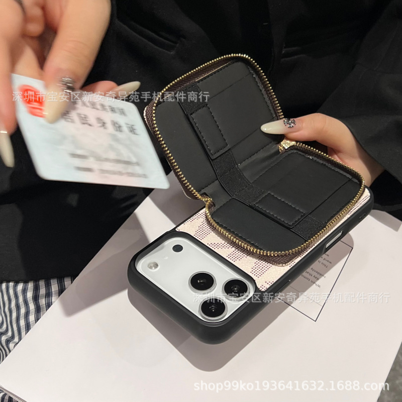 欧美拉链钱包手机壳适用iPhone17Promax潮牌卡包高级感苹果保护套|undefined