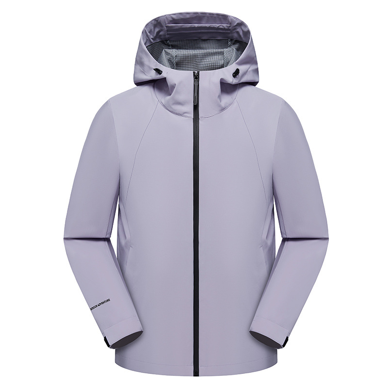 Nuevo traje de asalto al aire libre hombre y mujer a prueba de viento a prueba de agua chaqueta encapuchada chaqueta de capa suave ropa de grupo ropa de trabajo personalizada