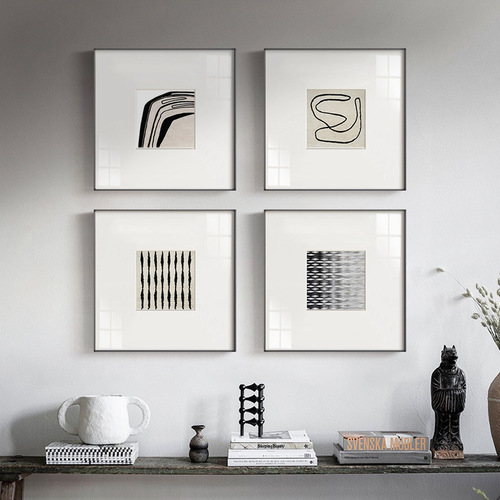 Nordic Style Wabi-Sabi Abstract Black and White Gray Living Room Decor Art Retro Literary Wall Hanging Entrance Wall Art