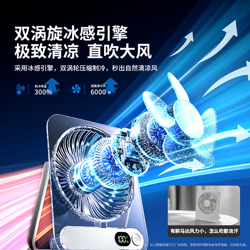 2025新製品ミニデスクトップファン大風力超薄型透明寮オフィスカード電気小ファン卸売り|undefined