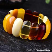 二代蜜蜡琥珀多宝手排男女款随形手串鸡油黄老蜜手链血珀单圈手串