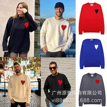 AMI爱心毛衣法国潮牌大桃心宽松休闲明星同款套头针织衫上衣跨境