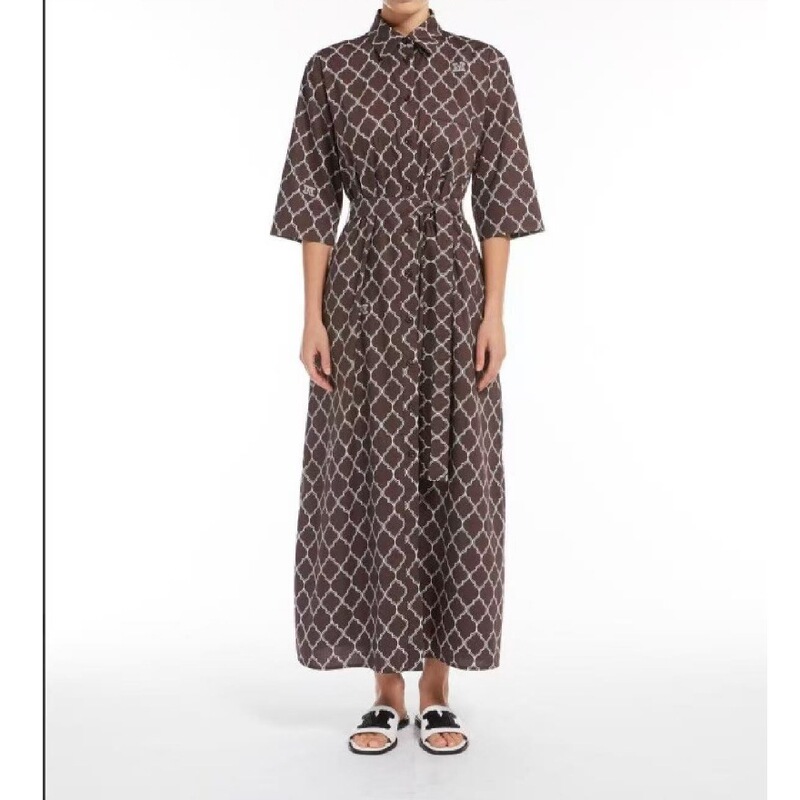 [Special Offer] Max25 Summer New Collection Classic Vintage Casual Commuter Cotton Mid-Length Tie Dress