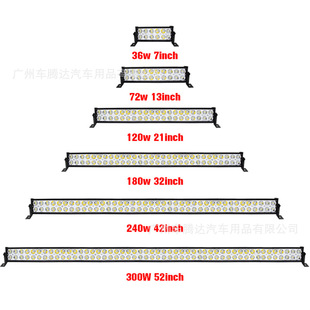 Cross-Border Strip Light Double Row Lighting 36W120W240W300W Strip Light Off-Road Vehicle Modified Light Roof Light