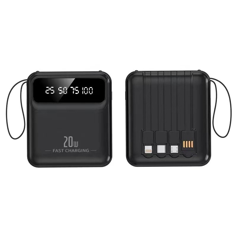 Nouveau mini portable compact charge rapide PD22.5W banque de câbles intégrée 10000mAh alimentation mobile_voghion.com