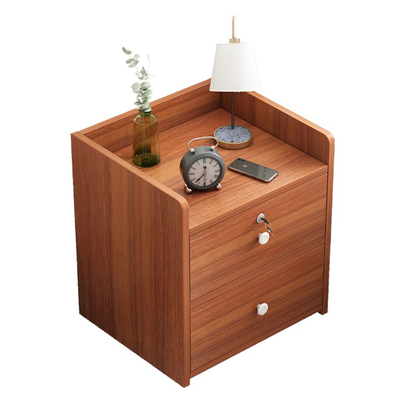 Mesita de noche simple moderno simple mesita de noche con cerradura mini armario de almacenamiento gabinete de almacenamiento de cabecera del dormitorio del hogar