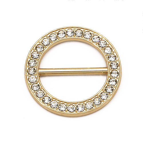 Metal corner knot pearl-studded diamond corner buttons T-shirt waist clip ring scarf silk tie clip alloy day-word button