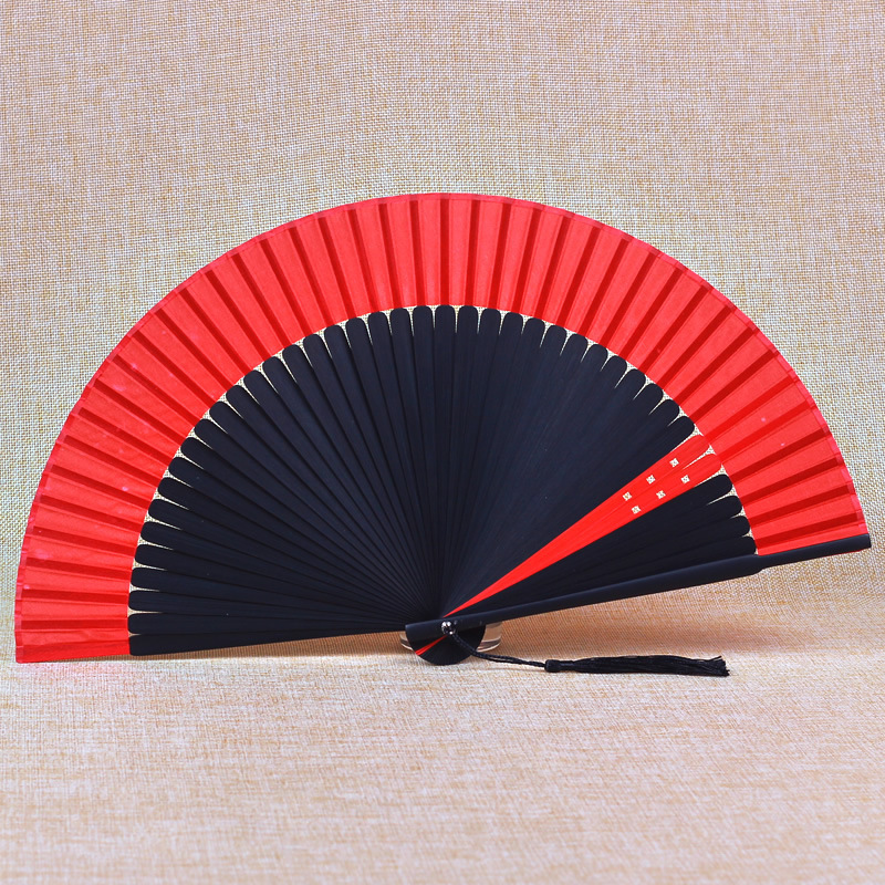 21cm clásico clip de color gran fila ventilador estilo chino hueco color clip Cabeza Verde invierno bambú japonés antiguo estilo plegable ventilador