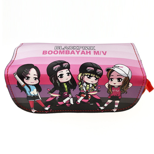 Star Idol Double Zipper Pencil Bag Primary and Secondary School Double Layer Large Capacity Stationery Box Storage Bag Pencil Box Bag