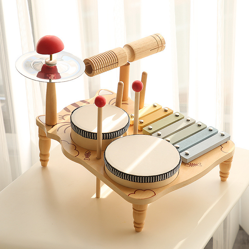 Conjunto de instrumentos musicales transfronterizos Orff, regalo de educación temprana Montessori, tocar el piano de ocho tonos, ayudas didácticas de madera, juguetes musicales de jardín de infantes